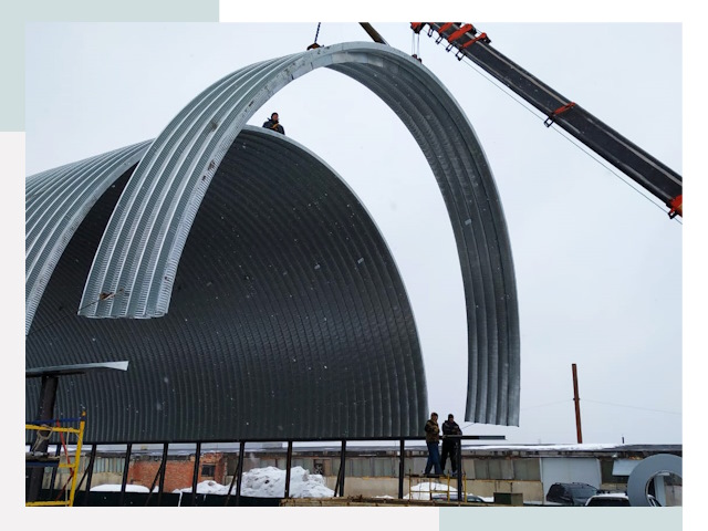 Полукруглые ангары в Владикавказе