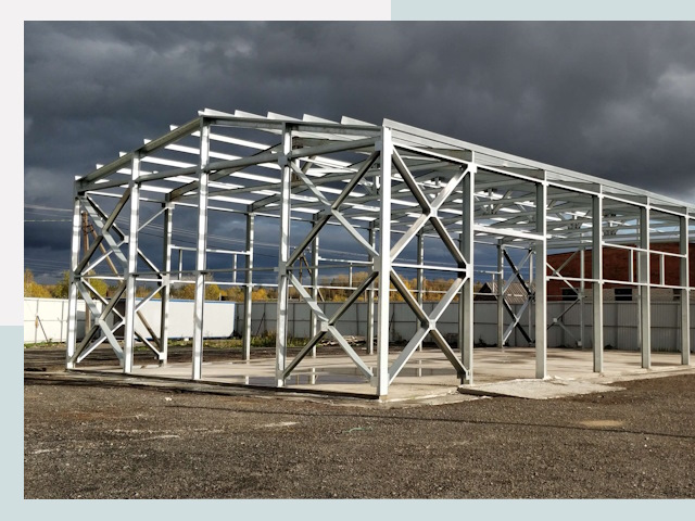 Двускатные ангары в Владикавказ от 618 руб. за квадрат